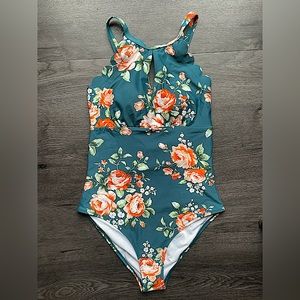 CupShe / Size Small / Color: deep teal floral